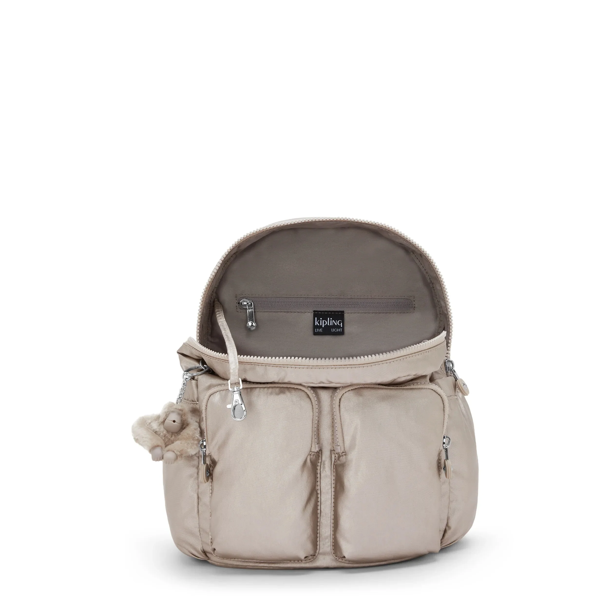City Pocket Small Metallic Backpack - Image 3