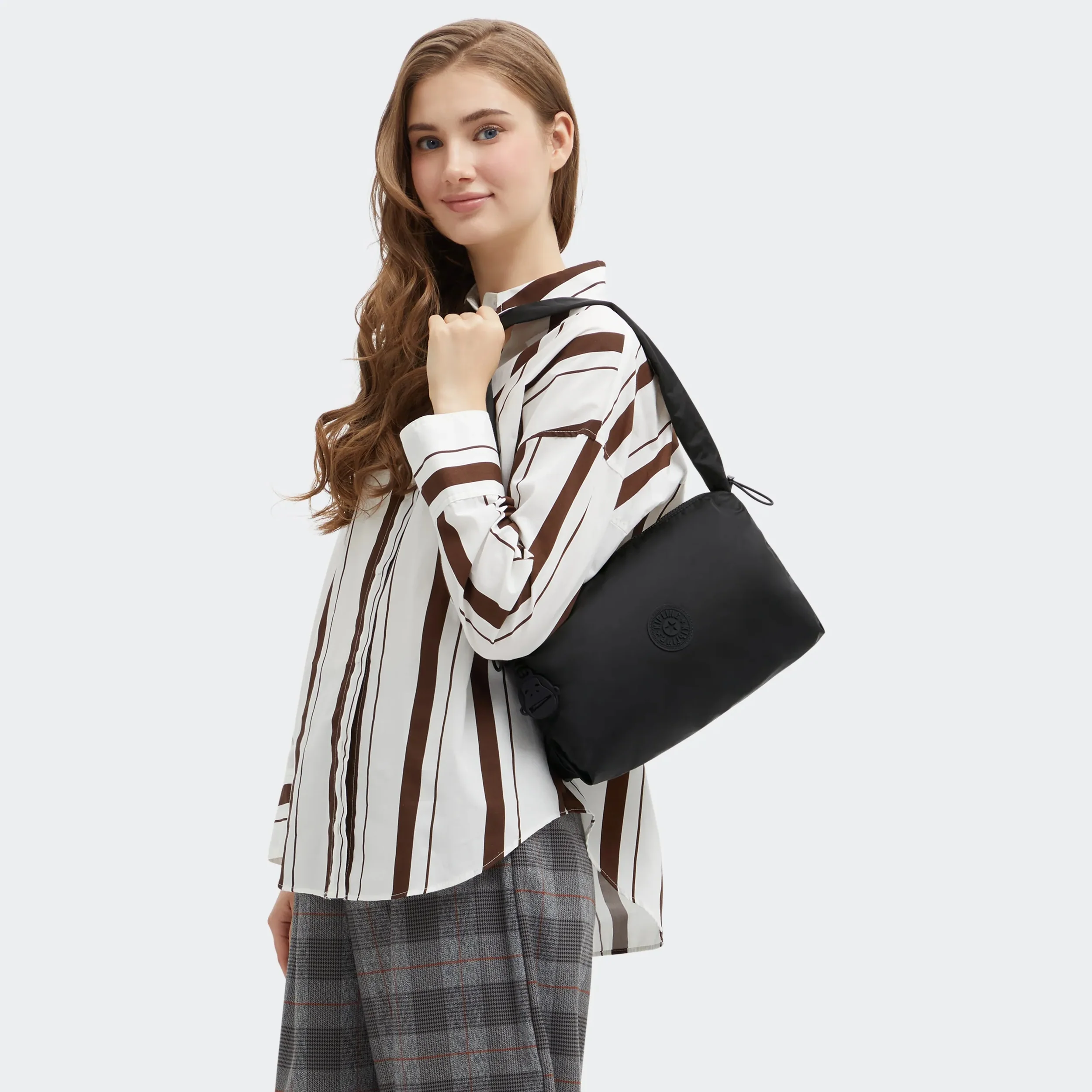 Eleni Medium Smooth Satin Shoulder Bag - Image 2