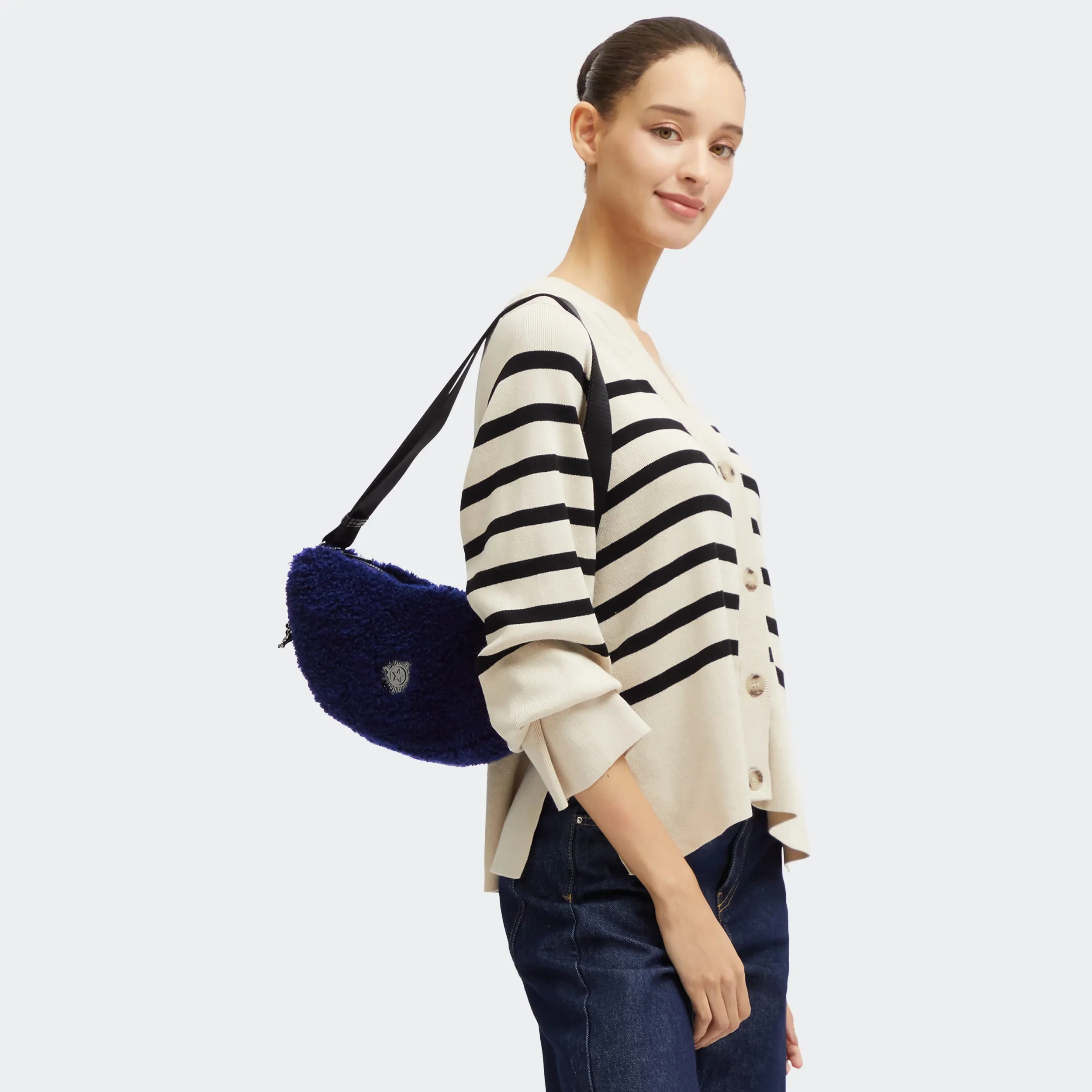 Julissa Small Fuzzy Crescent Crossbody Bag - Image 2